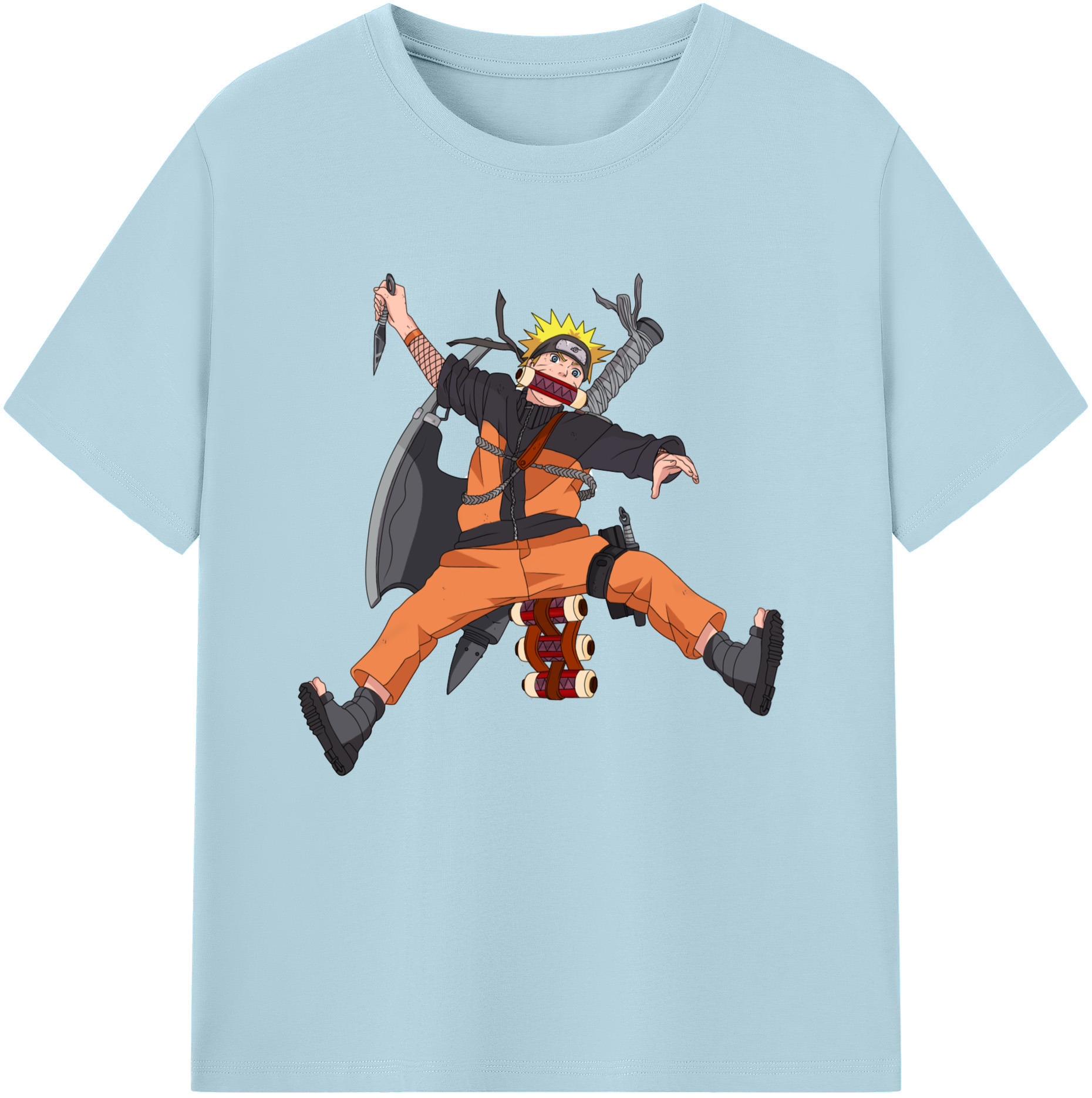 （画像用） NARUTO -ナルト- うずまき ナルト Uzumaki Naruto 綿100％半袖Tシャツ（フロントプリント）